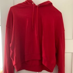 Cropped red hoodie